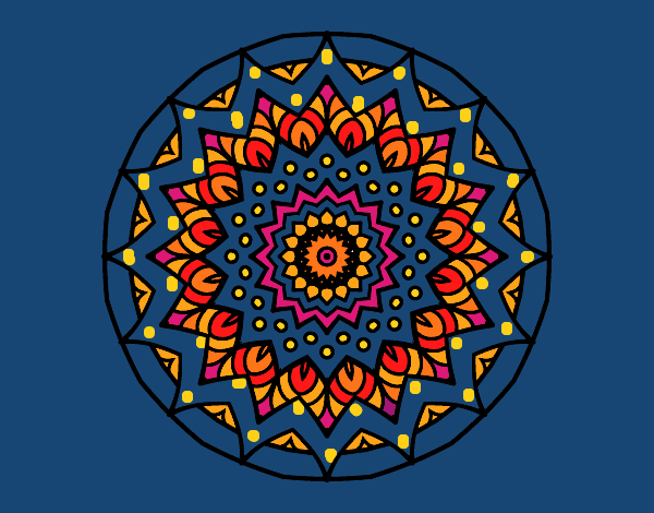 Dibujo Mandala creciente pintado por blanca