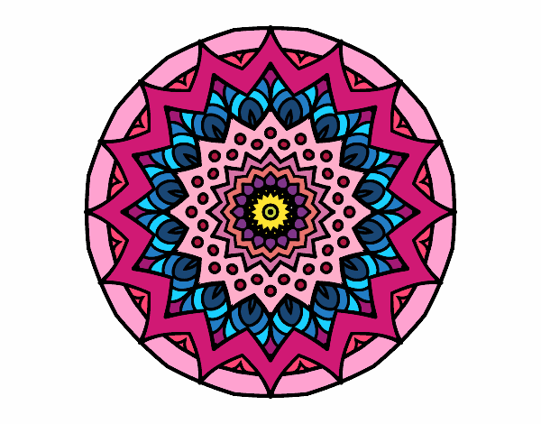 Dibujo Mandala creciente pintado por vangie