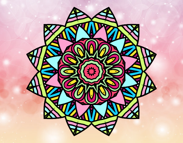 Dibujo Mandala frutal pintado por tilditus