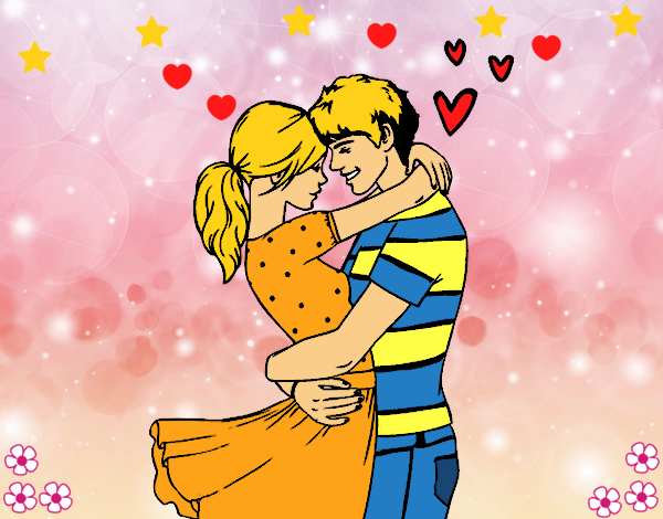 Dibujo Pareja enamorada pintado por LunaLunita