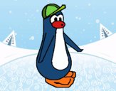 Dibujo Pingüino con gorra pintado por queyla