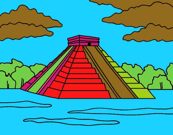 Dibujo Pirámide de Chichén Itzá pintado por RocioNayla