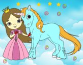 Dibujo Princesa y unicornio pintado por pricoli