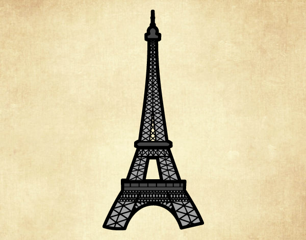 Dibujo Torre Eiffel pintado por superbea