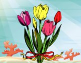 Dibujo Tulipanes con lazo pintado por alis59
