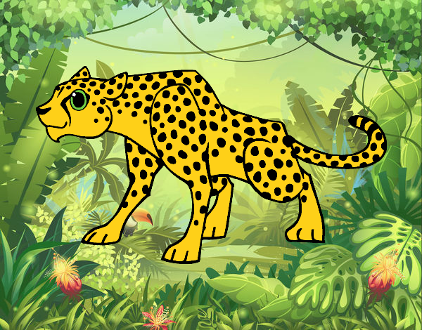 Dibujo Un leopardo pintado por Helena0410