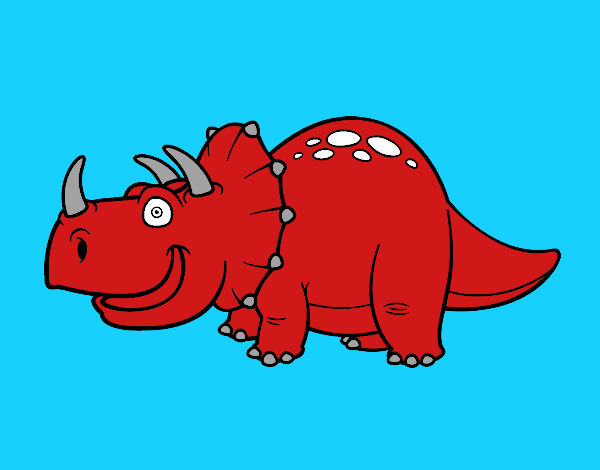 Dibujo Dino Triceratops pintado por josue15