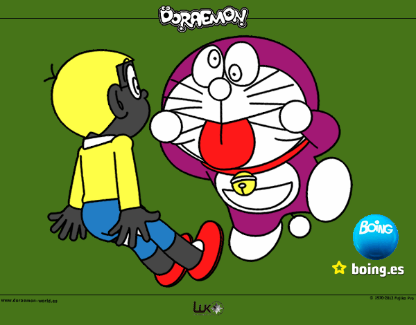 Dibujo Doraemon y Nobita pintado por gabrielcos