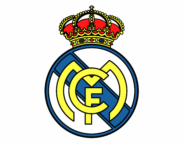 Dibujo Escudo del Real Madrid C.F. pintado por CR7A