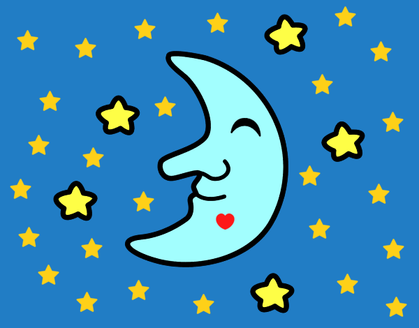 Dibujo Luna con estrellas pintado por mariana628