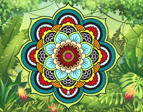 Dibujo Mandala flor oriental pintado por haruh