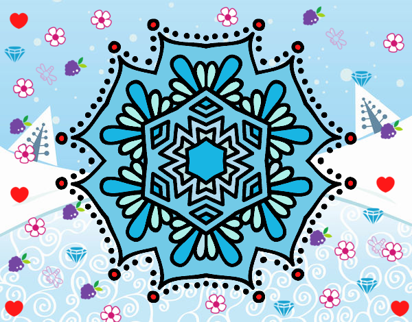 Dibujo Mandala flor simétrica pintado por aiara