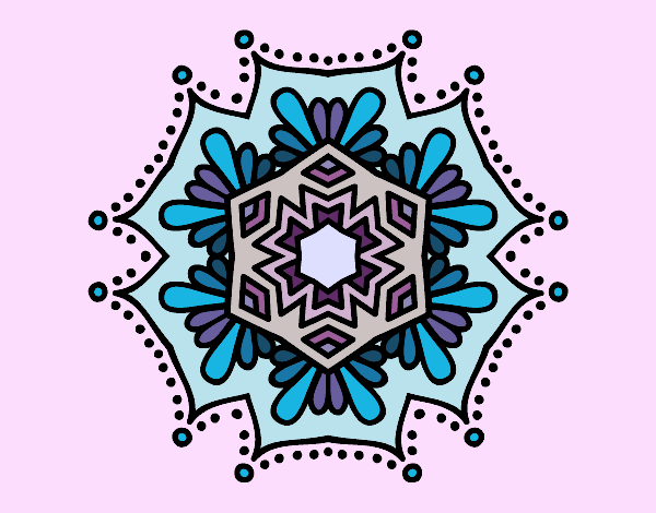 Dibujo Mandala flor simétrica pintado por ItzelFL