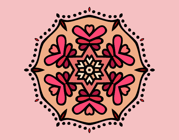 Dibujo Mandala simétrica pintado por ItzelFL