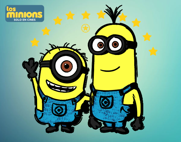 Dibujo Minions - Carl y Kevin pintado por VALEN4