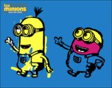 Dibujo Minions - Tom y Dave pintado por Benjamanne
