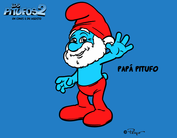 Dibujo Papá Pitufo pintado por brian622