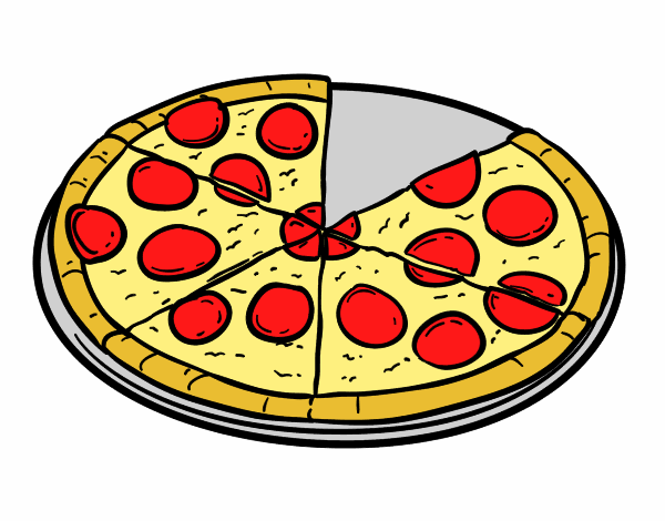 Dibujo Pizza de pepperoni pintado por haruh