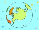 Dibujo Planeta Tierra pintado por solsticio