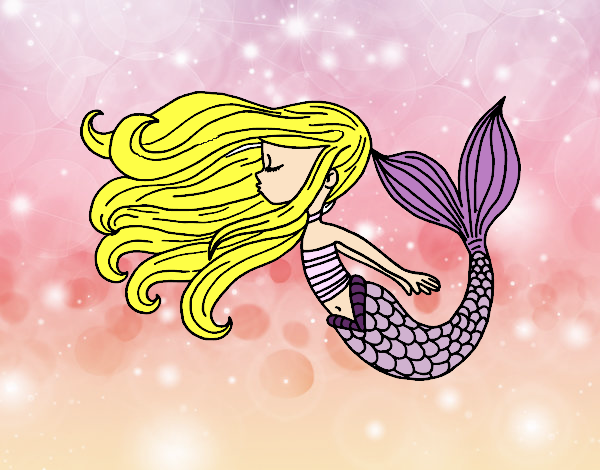 Dibujo Sirena flotando pintado por haruh