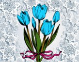 Dibujo Tulipanes con lazo pintado por ARGOM