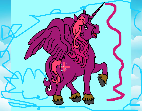 Dibujo Unicornio con alas pintado por RocioNayla