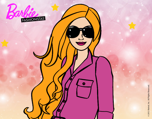 Dibujo Barbie con gafas de sol pintado por LunaLunita