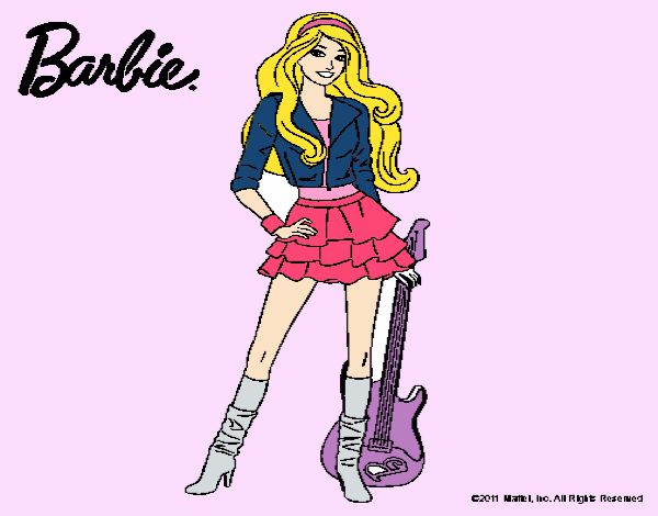 Dibujo Barbie rockera pintado por Potte