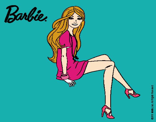 Dibujo Barbie sentada pintado por Potte