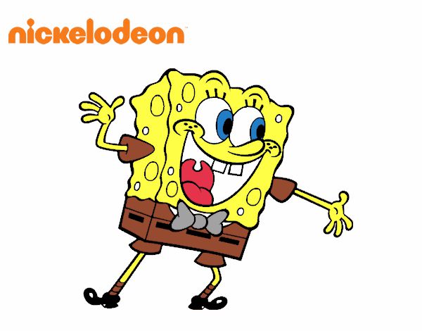 Dibujo Bob Esponja saludando pintado por Potte