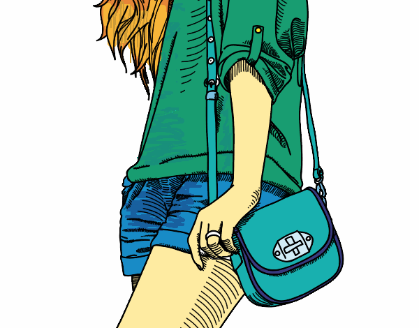 Dibujo Chica con bolso pintado por RO_CI_2004
