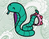 Dibujo Cobra con pandereta pintado por damasia