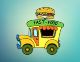 Dibujo Food truck de hamburguesas pintado por queyla