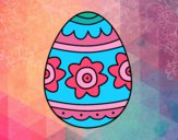 Dibujo Huevo de Pascua con flores pintado por damasia