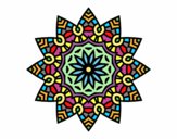 Dibujo Mandala estrella floral pintado por asas