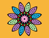 Dibujo Mandala flor con pétalos pintado por asas