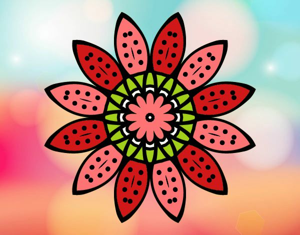 Dibujo Mandala flor con pétalos pintado por Gorritz