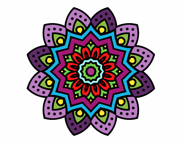 Dibujo Mandala flor natural pintado por asas