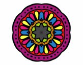 Dibujo Mandala mosaico pintado por asas