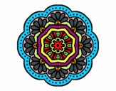 Dibujo Mandala mosaico modernista pintado por asas