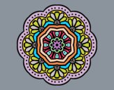 Dibujo Mandala mosaico modernista pintado por asas
