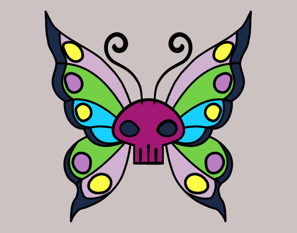 Dibujo Mariposa Emo pintado por asas