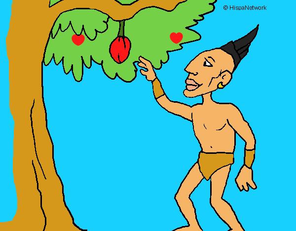 Maya en un árbol frutal