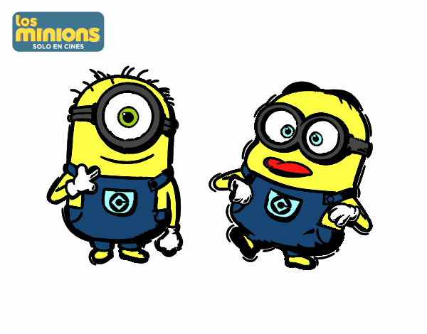 Dibujo Minions - Carl y Dave pintado por cinthiiiii