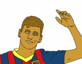Dibujo Neymar saludando pintado por joseraul