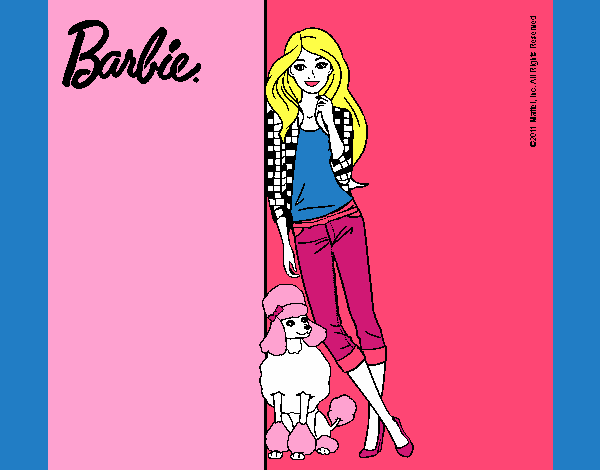 Dibujo Barbie con cazadora de cuadros pintado por maryelik