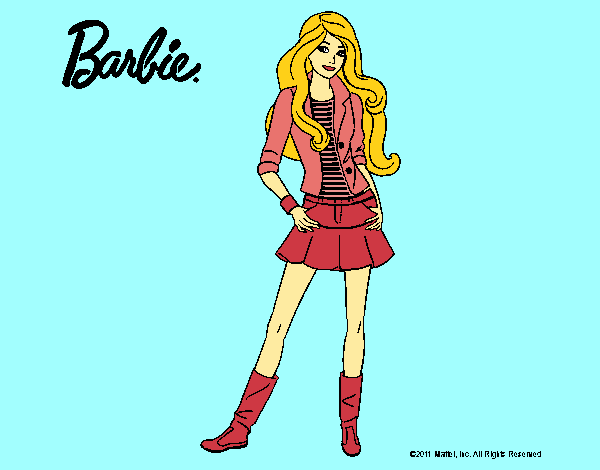 Dibujo Barbie juvenil pintado por LunaLunita