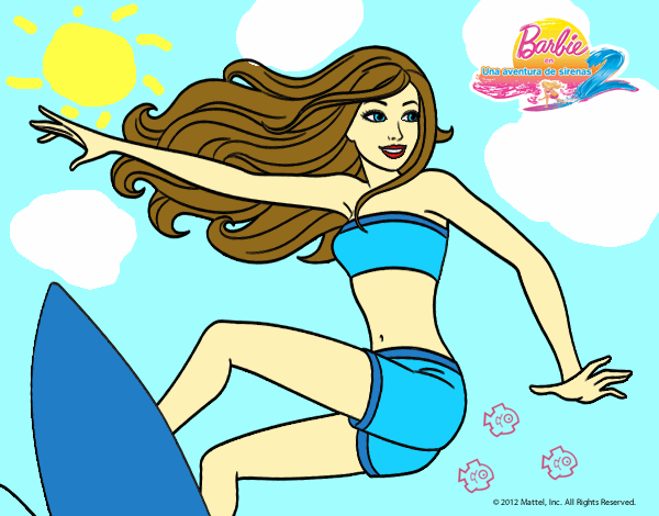 Dibujo De Barbie Surfeando Pintado Por En Dibujos Net El D A A