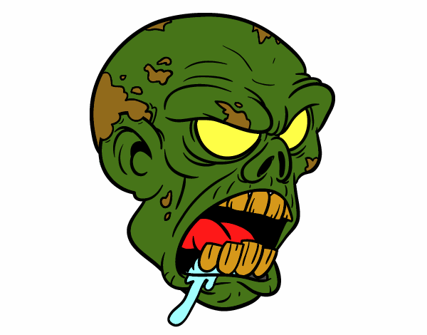 Dibujo Cabeza de zombi pintado por joseraul