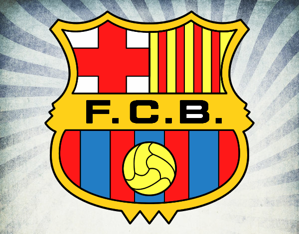 Dibujo Escudo del F.C. Barcelona pintado por pampa